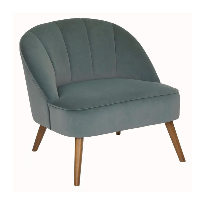 Atmosphera - Fauteuil Velours Design 'Naova' 78cm Vert Céladon
