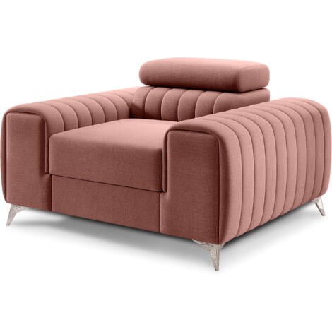 Fauteuil velours LOZA - Confort et design moderne-Rose