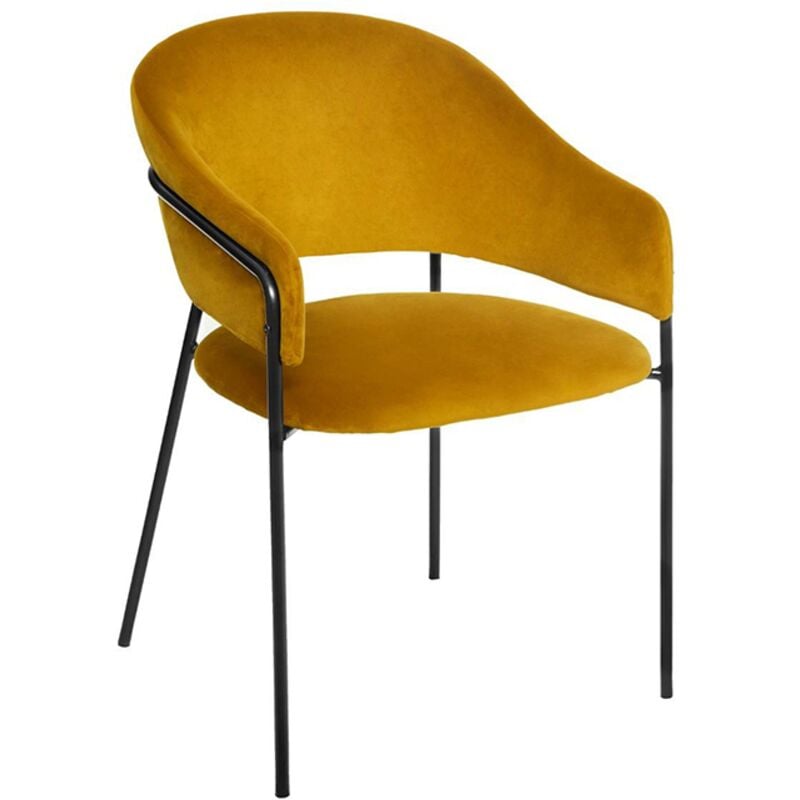 Fauteuil velours moutarde Siron Atmosphera