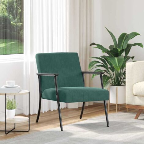 fauteuil Vert foncé 59 x 75 x 78 cm Velours vidaXL