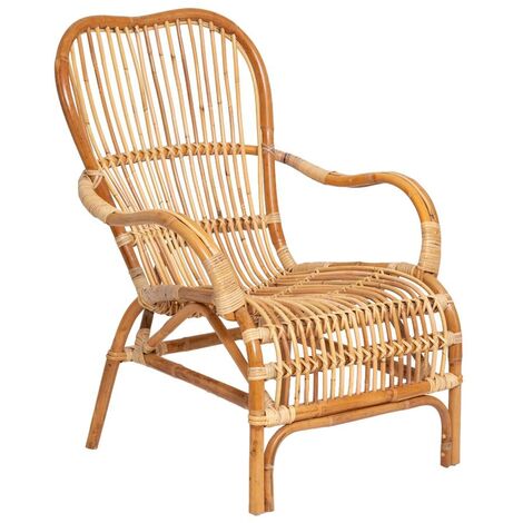 Fauteuil vintage en rotin foncé Rattan - Marron