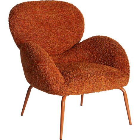Fauteuil vintage orange effet marbré confort et design lumineux - Orange marbré lumineux