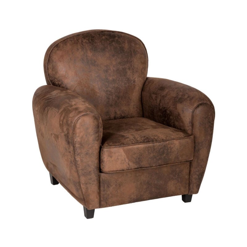Fauteuil Club 'Stanis' 86cm Marron