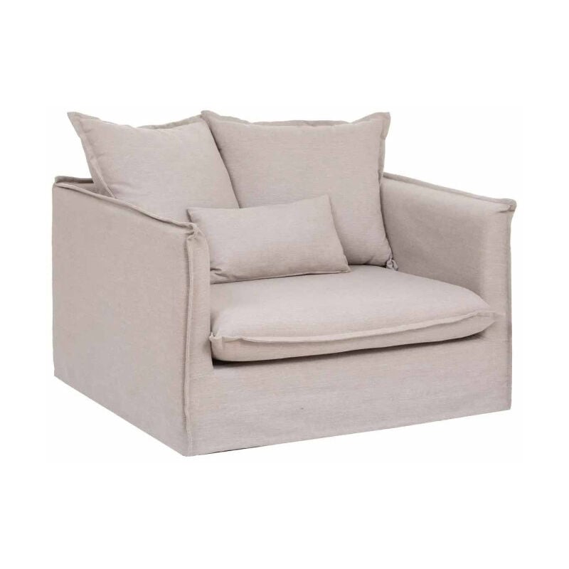 Atmosphera - Fauteuil xl 'Odilon' 117cm Beige Lin