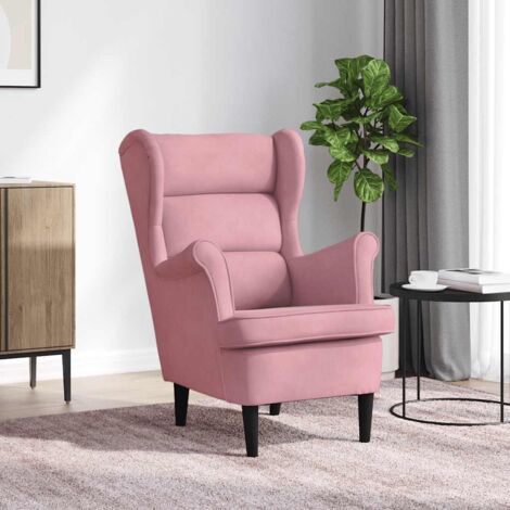 Fauteuil,Fauteuil Salon,Chaise Loisir et Repos Rose Velours FNNF486549