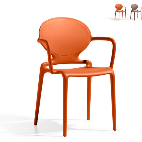 Fauteuils avec accoudoirs design moderne pour cuisine bar restaurant Scab Gio Arm Couleur: Orange
