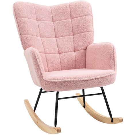 Fauteuils berçant-Revêtement imitation peau de mouton-Rose-58 x 60 x 180 (cm)-Salon et chambre-120 kg