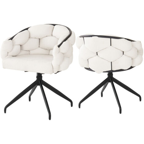 Fauteuils de luxe (2 pièces), fauteuils pivotants, pivotant à 360°, fauteuils de salon, chaises de salle à manger, chaises de maquillage, chaises de style moderne et tendance, chaises de salle à mange