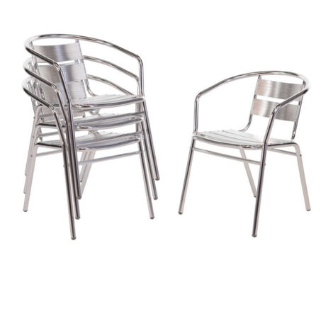 Fauteuils empilables en aluminium Bolero - Lot de 4