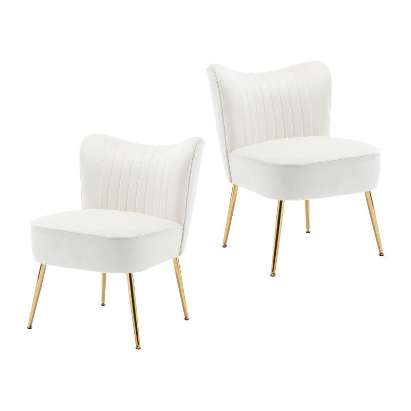Wahson Office Chairs - Fauteuil de Salon Confortable Lot de 2 Fauteuil Scandinave avec Siège Épais Chaise Salon Rembourrée pour Salon et Chambre,