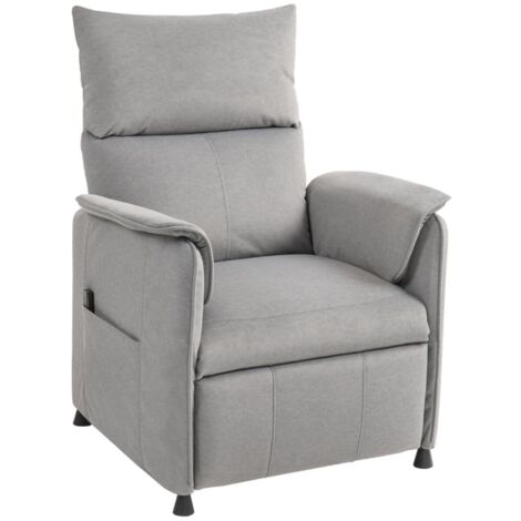 Fauteuils relax électrique avec fonction mémoire inclinable et velours adapté aux animaux télécommande grise