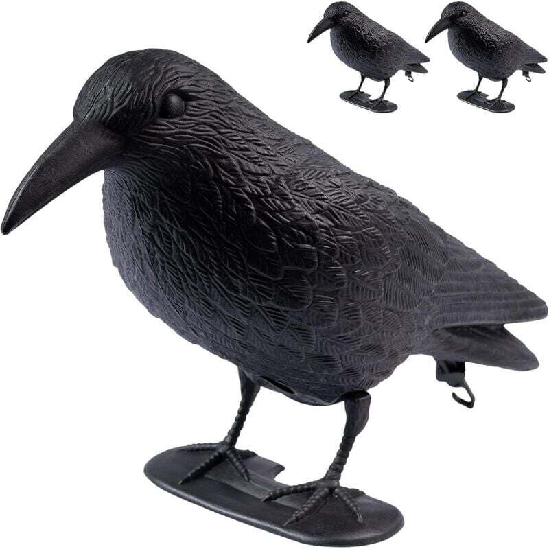 Faux Corbeaux Effaroucheur Antipigeons Plastique Noir 38 X 13 X 12 5 Cm