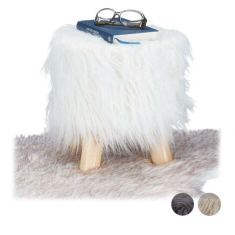 Faux fur footstool