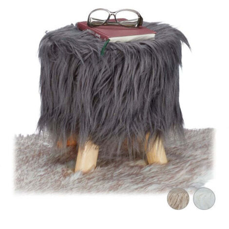 Faux fur footstool