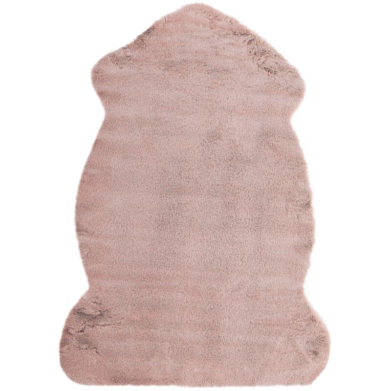 Beliani - Modern Area Rug Pink Decor 60 X 90 Cm Faux Fur Rabbit Living Room Bedroom Undara