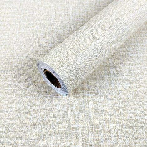 Faux Grasscloth Peel Stick Tapete Stoff selbstklebende Tapete Leinen abnehmbarer Kamin Küche Backsplash Wand Tür Counter Top Liner (23,6 "x394", Creme)