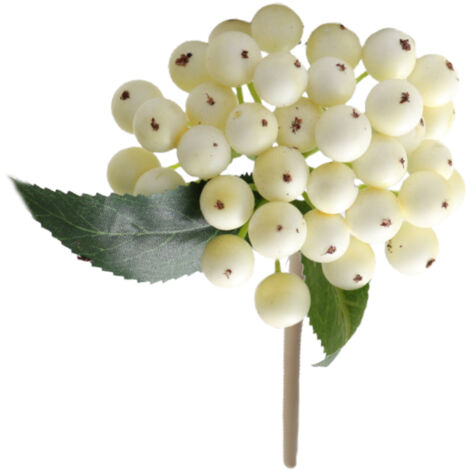 Faux Holly Berry Branch, Simulation de Baies de Noël Fleurs Petit Bouquet de Fruits Branche Ornements de Salon (M)