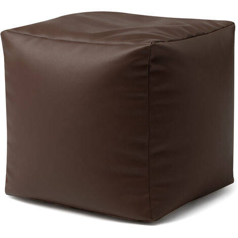 main image of "Faux Leather Cube Pouffe Footstool"