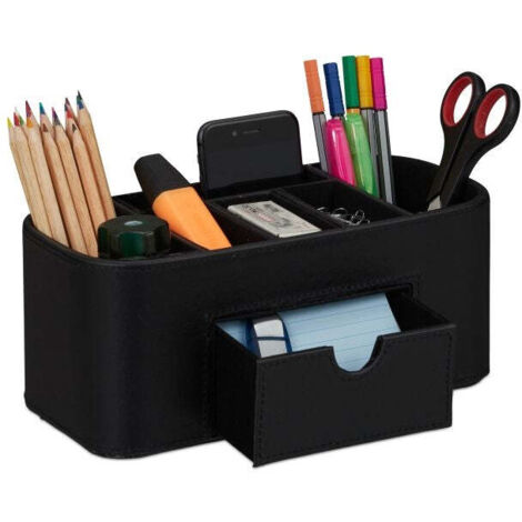 Faux Leather Desk Organiser
