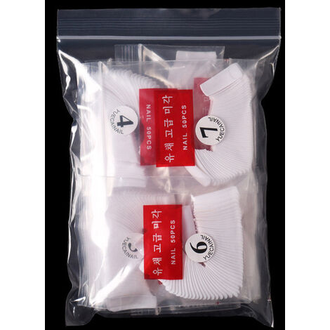 Faux-ongles à pression demi-couverture, 500 pièces, pointes claires en acrylique, 10 tailles pour Salons de manucure et Nail Art à faire soi-même, A-08,half white