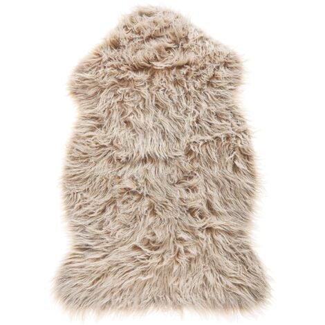 Faux Sheepskin Rug Artificial Fur Throw Cover Fluffy Soft Decor 63 x 95 cm Beige Mungo
