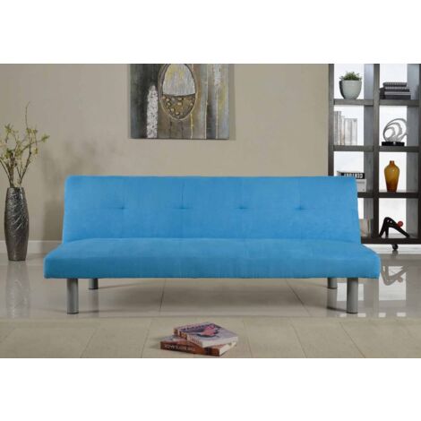 Faux Suede Sofa Bed in Blue