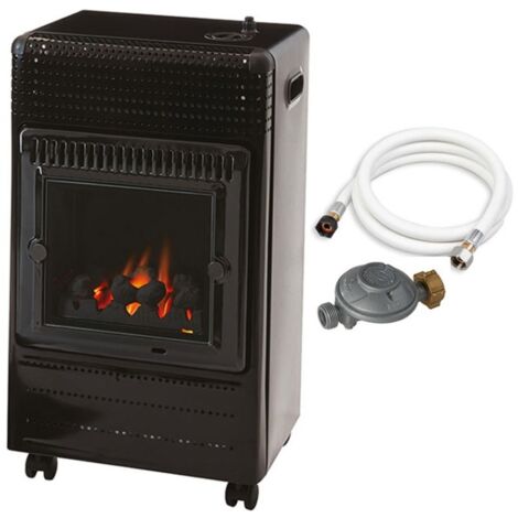 Favex – Chauffage d'appoint à gaz infrarouge Ektor Fire – 3 puissances de chauffe 1700/2000/3400W – Portée jusqu'à 35 m² – Effet feu de cheminée – Sécurité ODS