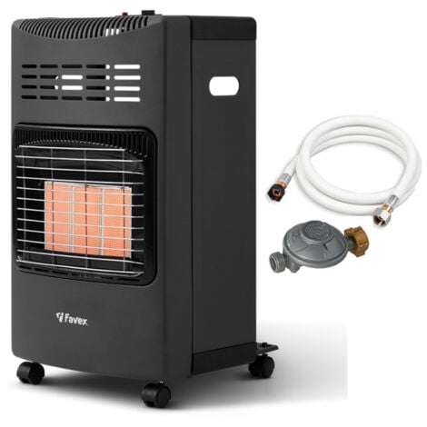 FAVEX - Chauffage d'appoint gaz Plio - Prêt à l'emploi livré avec Tuyau et détendeur - Intérieur - Brûleur Infrarouge - 3 Puissances de Chauffe - jusqu'à 40 m², Pliable