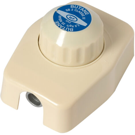Favex – Détendeur gaz butane 2,6 kg/h – Pression de sortie 28 mbar – Sécurité automatique en cas de chute de pression – Installation intérieure