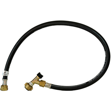Favex – Lyre anti-arrachement 75 cm – Tuyau flexible pour bouteille propane-butane – Sécurité anti-arrachement – Limiteur de débit inclus