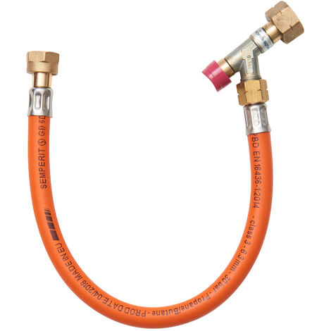 Favex – Lyre gaz haute pression 40cm pour camping-car – Limiteur de débit pour bouteille propane/butane – Sécurité anti-arrachement