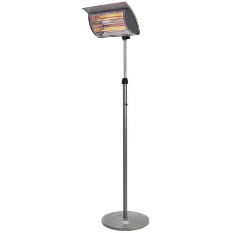 Favex – Parasol chauffant électrique 2000W – Acier gris – Surface de chauffe jusqu'à 6m² – Tête orientable pour chauffage ciblé