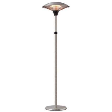Favex – Parasol chauffant électrique rétractable 2100W – Inox brossé – 3 positions de chauffe – Minuteur intégré – Surface chauffée jusqu'à 8 m²