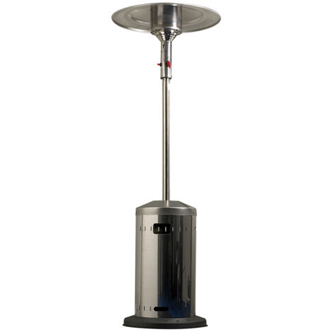 Favex – Parasol chauffant gaz propane 3-8 kW – Capacité de chauffe 20 m² – Allumage piezo – Mobile avec roulettes – Système anti-basculement