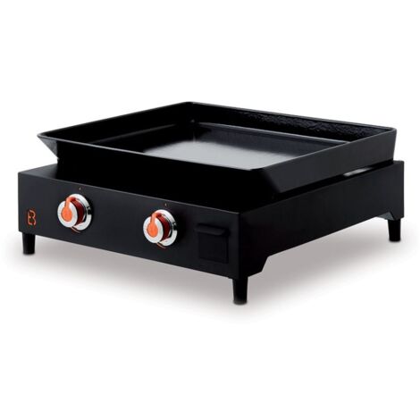 FAVEX - Plancha Saverio Acier 2 Feux Brasero - Fabrication Française - Plaque en Fonte - Surface de cuisson 60 x 52 cm - Tiroir graisse - 4,6 kW