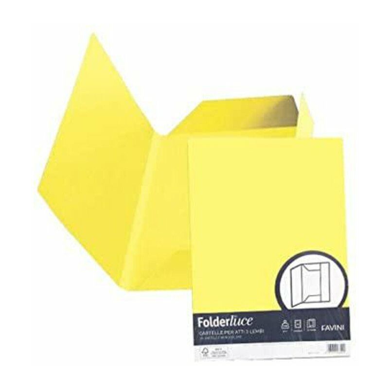 Image of Favini - CF.25 cartelline 3L 200gr. giallo 53 x1