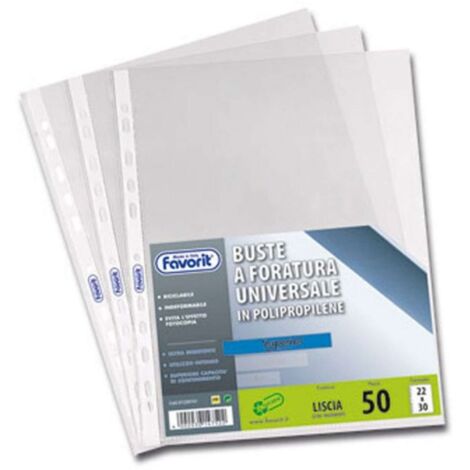 Favorit 100460120 foglio di protezione 220 x 300 mm Polipropilene (PP) 50 pz
