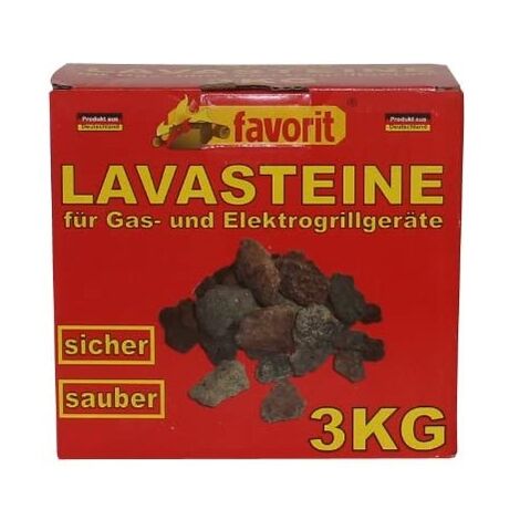 Favorit 3050 Lavasteine für Gas-/Elektrogrill 3 kg Nachfüllpack Lavasteingrill