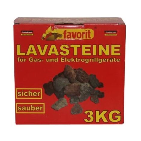 Favorit 3050 pietre laviche per grill a gas/elettrico 3 kg Pratica confezione di ricarica da 3kg per griglia a pietra lavica Pietre laviche di alta qualità per un risultato di grigliata perfetto e il 