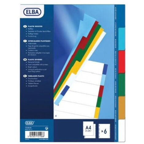 Favorit 400132501 intercalare Indice a linguetta vuota Polipropilene (PP) Multicolore