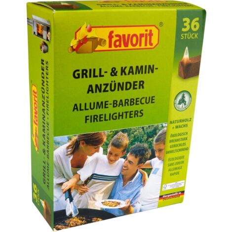 Favorit Grillanzünder fest 36 Stk Anzünder für Grill + Kamin Kaminanzündern 1826