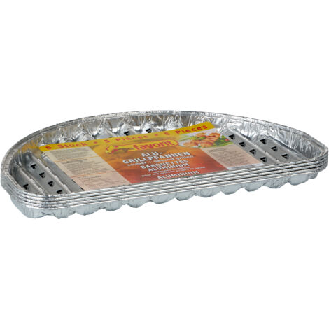 Favorit Grillplatte, halbrund, 5er Set ö Aluminium Pfanne, 30 cm Durchmesser