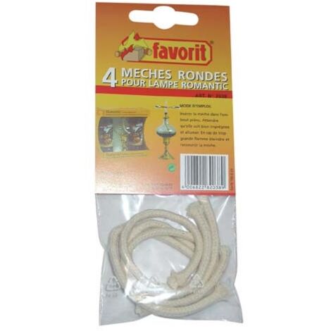 FAVORIT - Mèche ronde p/lampe huile d.5mm x4 2038