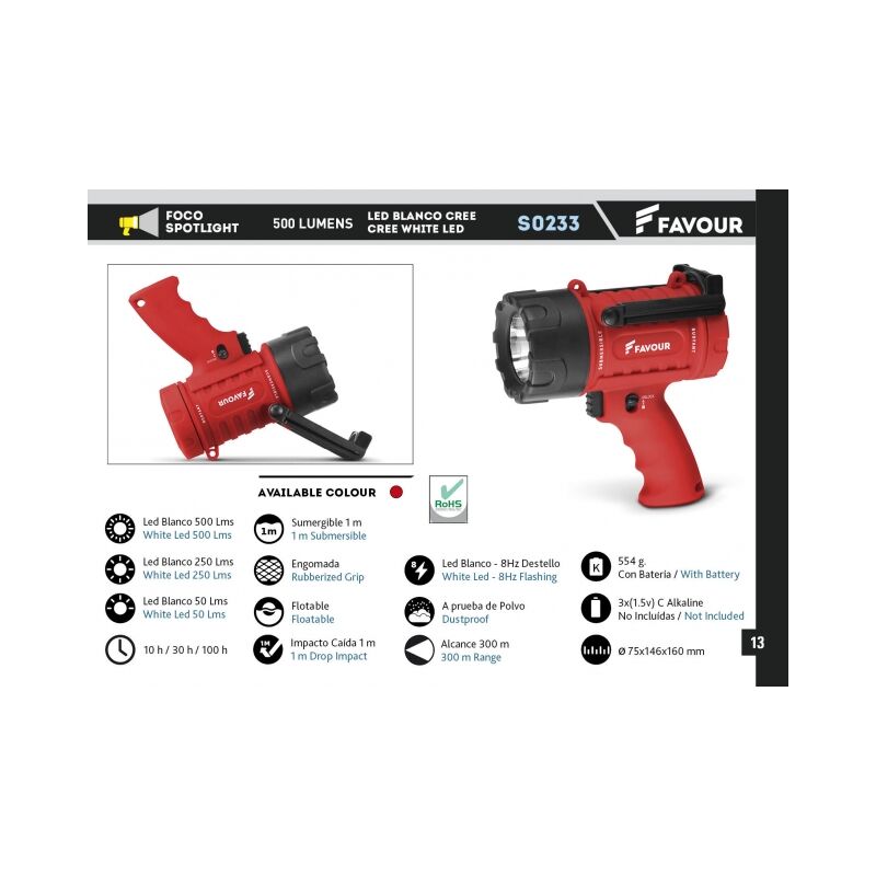 Favour - 500lm Water Led 1m Submersible White cree S0233 Spotlight S0233 Spotlight