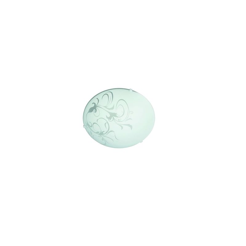 Image of Fay fay - Plafoniera - Diam. 30 cm vetro bianco decoro floreale