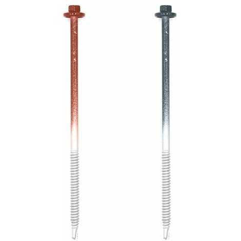 Faynot – 50 vis à bois 6.3x150 mm – Acier laqué – Tête inox – Sachet de 50 vis pour fixation bois – Rendu qualité professionnelle