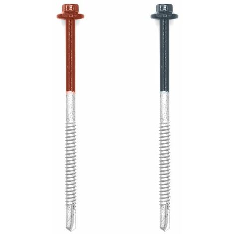 Faynot – Lot de 50 vis pour support acier 6.3x115 mm – Acier laqué gris anthracite RAL 7016 – Fixation professionnelle pour chantiers exigeants
