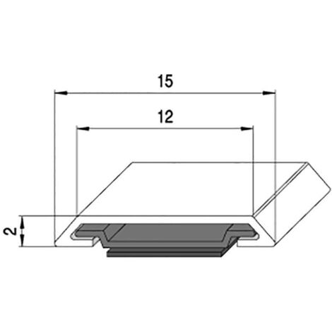 FBS perfil adhesivo 3mts. 15mm. cromado para puerta de cristal