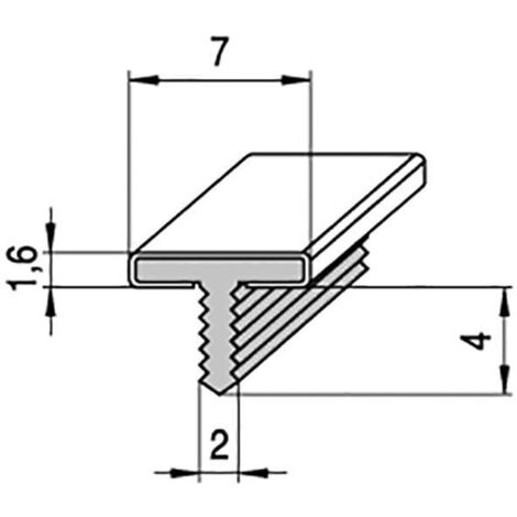 FBS perfil ''t'' caleta 7mm 3m. plata mate , 0TIRA , FBS perfil ''t'' caleta 7mm 3m. plata mate , 0TIRA