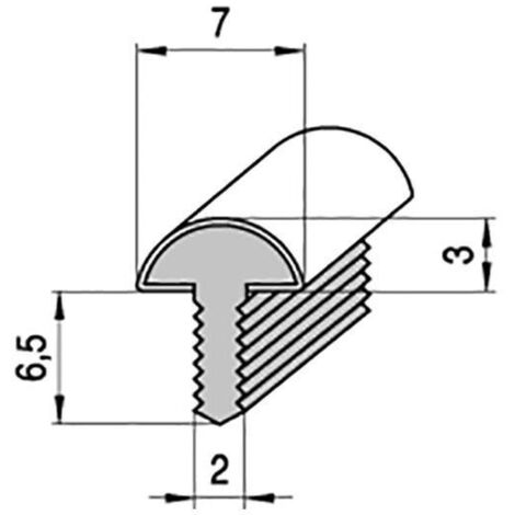 FBS perfil ''t'' caño 7mm 3m. plata mate , 0TIRA , FBS perfil ''t'' caño 7mm 3m. plata mate , 0TIRA